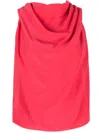 Lanvin Silk Draped Sleeveless Top In Red