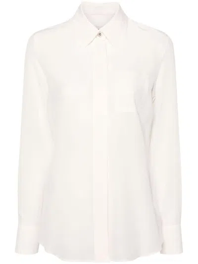 Lanvin Silk Crepe Shirt In White