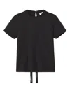 Lanvin Cotton T-shirt With Ribbon Detail In Black