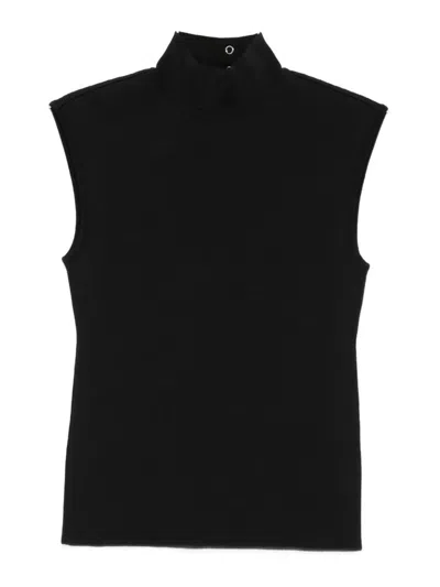 Lanvin High-neck Sleeveless Top In Black