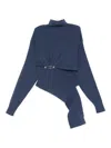 Lanvin Turtleneck Top With Asymmetric Hem And Sleeves In Brown
