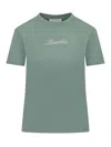 Lanvin Embroidered T-shirt In Green Grey