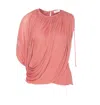 Lanvin Draped Pleated Top In Pink