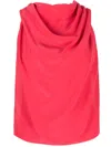 Lanvin Silk Draped Sleeveless Top In Pink