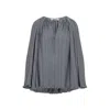 Lanvin Flowing Blouse With Intricate Pleating And Tie Closure