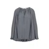 Lanvin Flowing Blouse With Intricate Pleating And Tie Closure