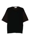 Lanvin Color-block Crew Neck Short Sleeve Top In Black