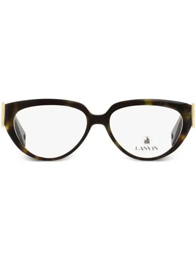 Lanvin Tortoiseshell Cat-eye Glasses In Green