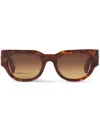 Lanvin Tortoiseshell-effect Geometric-frame Sunglasses In 褐色