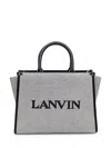 Lanvin Borsa Shopping In & Out Piccola In Tela Bicolor Donna In Grey