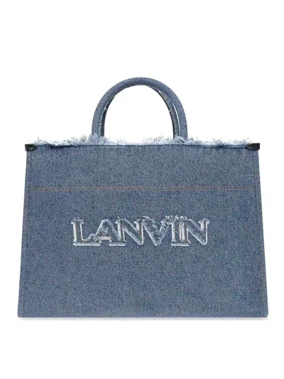 Lanvin Tote Bag In Denim In Light Wash