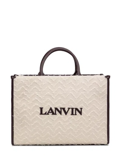 Lanvin Inout Cotton Tote Bag In White
