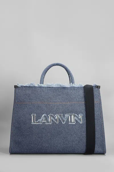 Lanvin Tote In Blue Cotton