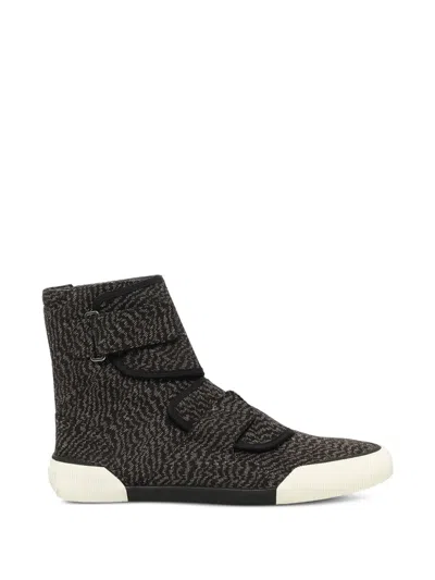 Lanvin Touch-strap High-top Sneakers In Brown