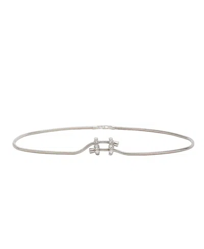 Lanvin Traviata Brass Belt In Silver/crystal