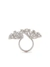 Lanvin Cluster Crystal Double Band Ring In Silver
