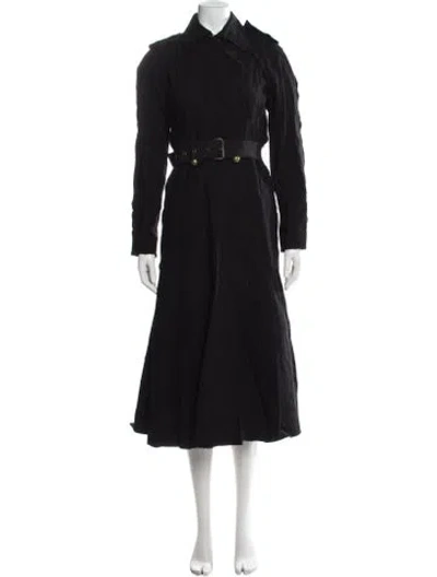 Pre-owned Lanvin Trench Coat In Black