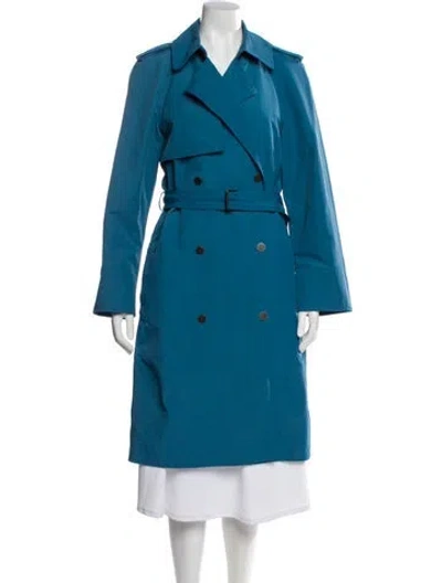 Pre-owned Lanvin Trench Coat In Blue