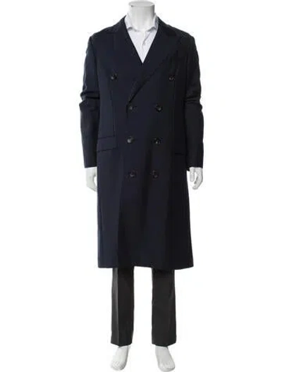 Pre-owned Lanvin Trench Coat In Blue
