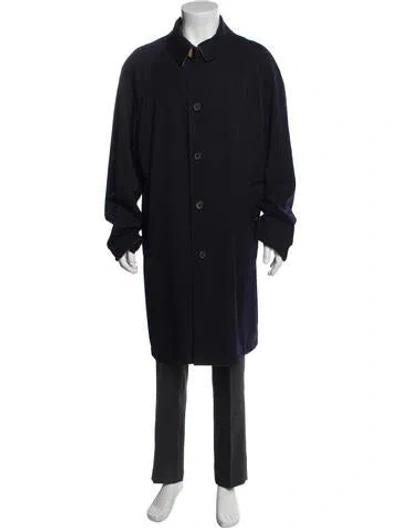 Pre-owned Lanvin Trench Coat In Blue