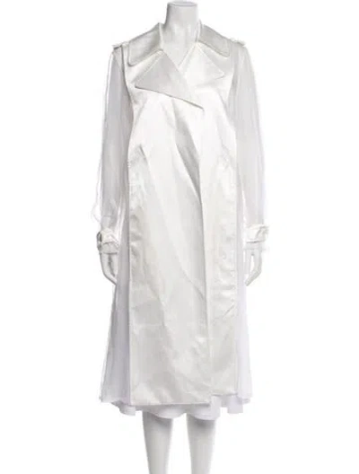 Pre-owned Lanvin Trench Coat In White