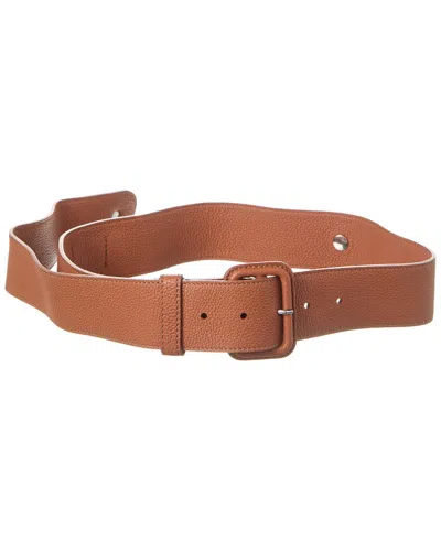 Lanvin Trench Leather Belt In Brown