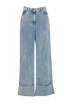 Lanvin Blue Wide-leg Cuffed Jeans In Blue