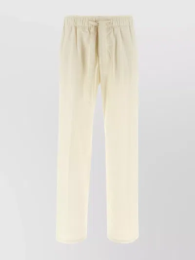 Lanvin Trousers Cotton Elastic Waistband In White