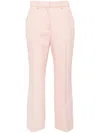 Lanvin Straight Leg Trousers Flared Hem In Pink