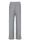 Lanvin Loose Fit Pleated Wide Leg Trousers In Steel