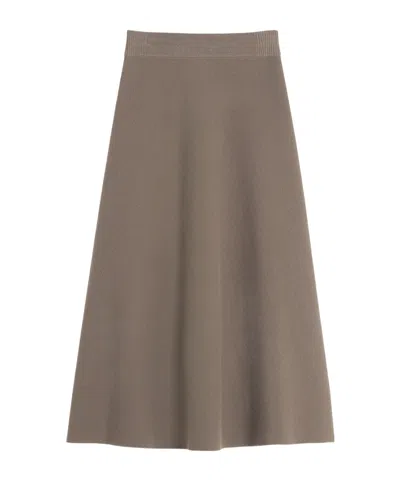 LANVIN LANVIN FINE KNITTED FLARED MIDI SKIRT