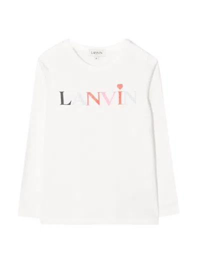 Lanvin Logo-embroidered Cotton-modal Blend T-shirt In Yellow