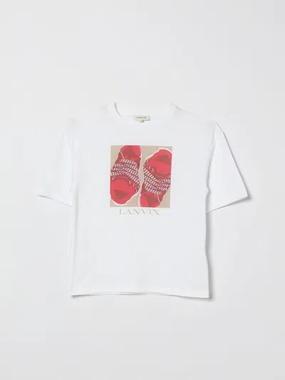Lanvin Kids' Tシャツ  ボーイ カラー ホワイト In White