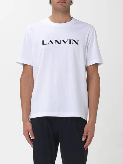 Lanvin Logo-embroidered Cotton T-shirt In White