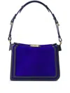 Lanvin Compagnon Small Asymmetrical Bag With A Python Finish In Blue
