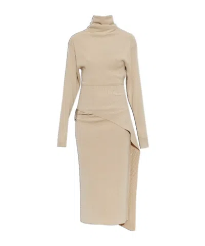 Lanvin Wool And Cashmere Midi Dress In Neutral