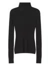 Lanvin Merino Wool And Silk Turtleneck Sweater In Black