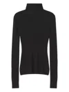 Lanvin Merino Wool And Silk Turtleneck Sweater In Black