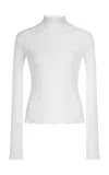 Lanvin Turtleneck Lace Top In White