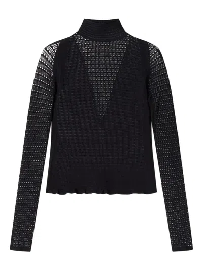Lanvin Turtleneck Long-sleeved Sweater In Black