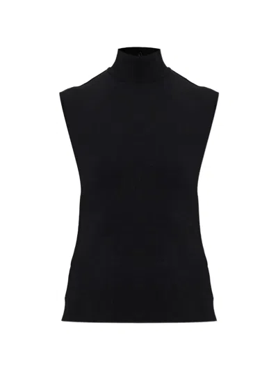 Lanvin Turtleneck Sleeveless Top In Black