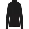 Lanvin Turtleneck Sweater In Merino Wool And Silk In Black