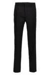 Lanvin Black Wool Trousers In Silver