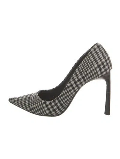Pre-owned Lanvin Tweed Houndstooth Print Pumps In Multi