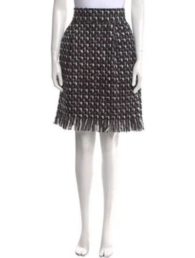 Pre-owned Lanvin Tweed Knee-length Skirt In Black