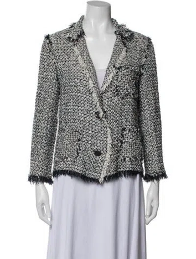 Pre-owned Lanvin Tweed Pattern Blazer In Blue