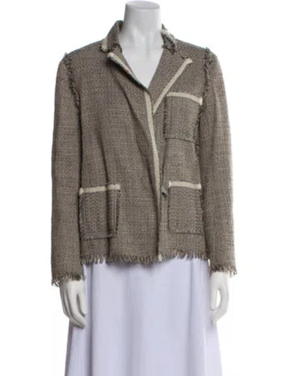 Pre-owned Lanvin Tweed Pattern Blazer In Neutral