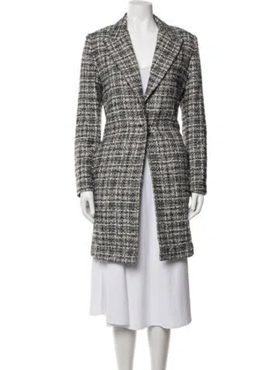 Pre-owned Lanvin Tweed Pattern Coat In Grey