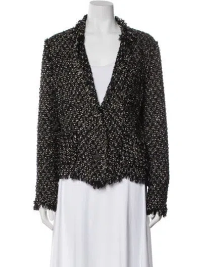 Pre-owned Lanvin Tweed Pattern Evening Jacket In Gray