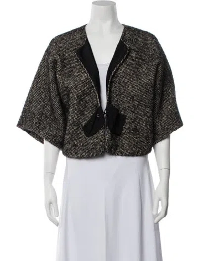 Pre-owned Lanvin Tweed Pattern Jacket In Black